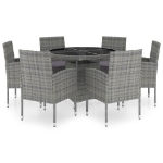 Set Mobili da Pranzo Giardino 7 pz Polyrattan Antracite Grigio