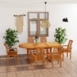 Set da Pranzo da Giardino 7 pz in Legno Massello di Teak