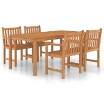 Set da Pranzo per Esterni 5 pz in Legno Massello di Teak