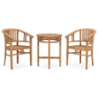 Set da Pranzo da Giardino 3 pz in Legno Massello di Teak