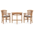 Set da Pranzo da Giardino 3 pz con Cuscini in Legno di Teak