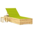 Lettino da Giardino con Tavolino Cuscino Legno Pino Impregnato