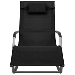 Lettini Prendisole 2 pz in Textilene Nero e Grigio