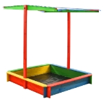 Sabbiera con Tetto Regolabile in Legno Abete Multicolore UV50