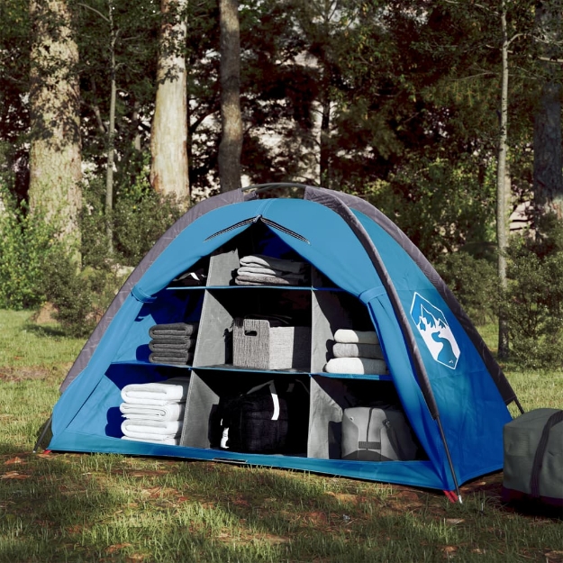 Tenda Portaoggetti con 9 Scomparti Blu Impermeabile