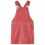 Abito Scamiciato da Bambina Velluto a Coste Rosa 92