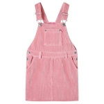 Abito Scamiciato da Bambina Velluto a Coste Rosa Chiaro 128