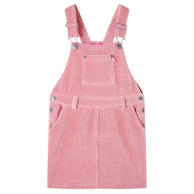 Abito Scamiciato da Bambina Velluto a Coste Rosa Chiaro 128