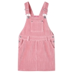Abito Scamiciato da Bambina Velluto a Coste Rosa Chiaro 140