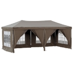 Tenda per Feste Pieghevole con Pareti Laterali Tortora 3x6 m