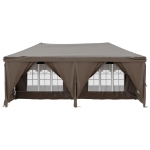 Tenda per Feste Pieghevole con Pareti Laterali Tortora 3x6 m