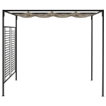 Gazebo con Tetto Retrattile 3x4x2,3 m Grigio Talpa 180 g/m²
