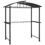 Gazebo Barbecue Ripiani Laterali Antracite 210x114x230 Acciaio