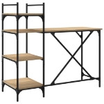 Scrivania per Computer con Scaffali Rovere Sonoma 120x47x109 cm
