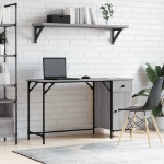 Scrivania Computer Grigio Sonoma 131x48x75 cm Legno Multistrato