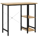 Scrivania Computer Nera e Rovere Chiaro 80x40x72cm MDF Metallo