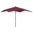 Ombrellone da Giardino Palo Legno Rosso Bordeaux 300x300x273 cm