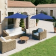 Ombrellone Doppio con Palo in Acciaio Azzurro 600x300 cm