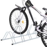 Supporto per 6 Bici da Pavimento Autoportante Acciaio Zincato