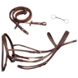 Briglie in Pelle con Redini e Morso Marrone per Pony