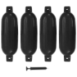 Paraurti per Gommone 4 pz Neri 58,5x16,5 cm in PVC