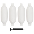 Paraurti per Gommone 4 pz Bianchi 58,5x16,5 cm in PVC