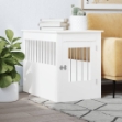 Gabbia Cani da Arredamento Bianca 55x80x68cm Legno Multistrato
