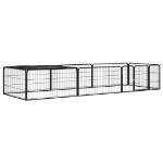 Box Cani 8 Pannelli Nero 100x50 cm Acciaio Verniciato Polvere