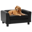 Divano per Cani Nero 60x43x30 cm in Peluche e Similpelle
