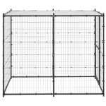Gabbia per Cani da Esterno in Acciaio con Tetto 110x220x180 cm