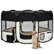 Box per Cani Pieghevole con Borsa Trasporto Nero 145x145x61 cm