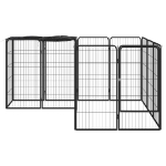 Box Cani 14 Pannelli Nero 50x100 cm Acciaio Verniciato Polvere