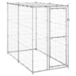 Gabbia per Cani da Esterno in Acciaio con Tetto 110x220x180 cm