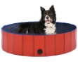 Piscina per Cani Pieghevole Rossa 120x30 cm in PVC