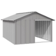 Casetta per Cani grigio 116,5x153x81,5 cm Acciaio Zincato