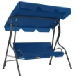 Panchina a Dondolo da Giardino Blu Scuro 170x110x153 cm Tessuto