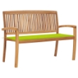 Panchina da Giardino Impilabile e Cuscino 128,5cm Teak Massello