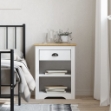 Comodino BODO 53x38,5x67 cm in Legno Massello di Pino Marrone