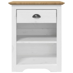 Comodino BODO 53x38,5x67 cm in Legno Massello di Pino Marrone