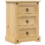 Comodino Corona 45x35x64 cm in Legno Massello di Pino