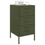 Comodini 2 pz Verde Oliva 36x39x68 cm Acciaio Laminato a Freddo