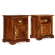 Comodini 2 pz 40x30x50 cm in Legno Massello di Sheesham