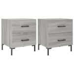 Comodini 2 pz Grigio Sonoma 40x35x47,5 cm in Legno Multistrato