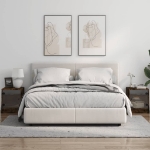 Comodini con Ante in Vetro 2pz Rovere Fumo 35x37x42 cm