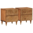 Comodini 2pz 40x33x46 cm in Legno Massello di Mango