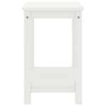 Comodino Bianco 35x30x47 cm in Legno Massello di Pino