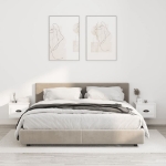Comodini a Parete 2 pz Bianco Lucido 41,5x36x28 cm