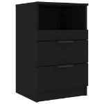 Comodini 2 pz Neri in Legno Multistrato