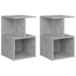 Comodini 2pz Grigio Cemento 35x35x55 cm in Legno Multistrato