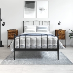 Comodini 2 pz Rovere Fumo 32x42x70 cm in Legno Multistrato